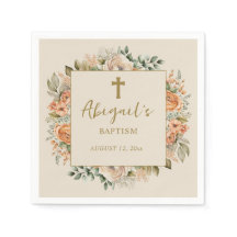 Elegante Cross Peach Cream Bloemen Baby Meisje Doo