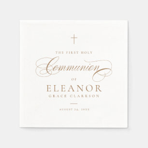 Elegante Cross Script kalligrafie eerste communie Servet