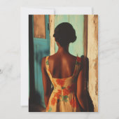 Elegante Cubaanse vrouw bloemenjurk op Golden Hour Kaart (Voorkant)