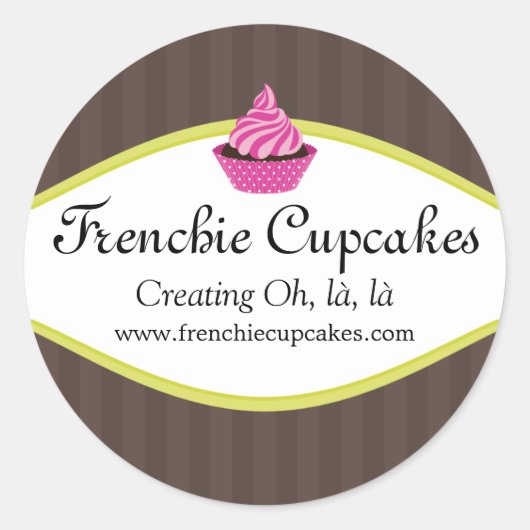 Elegante Cupcake Bakkerij Custom Stickers (Voorkant)