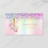 Elegante cupcake, bakkerij gereedschap Bloemen Hol Visitekaartje (Voorkant)