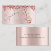 Elegante Cupcake Bakkerij Gereedschap Roos Gold Dr Visitekaartje (Voorkant / Achterkant)