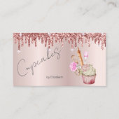 Elegante Cupcake Bakkerij Gereedschap Roos Gold Dr Visitekaartje (Voorkant)