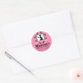 Elegante Cupcake Bakkerij Lady Silhouet Box Seals Ronde Sticker (Envelop)