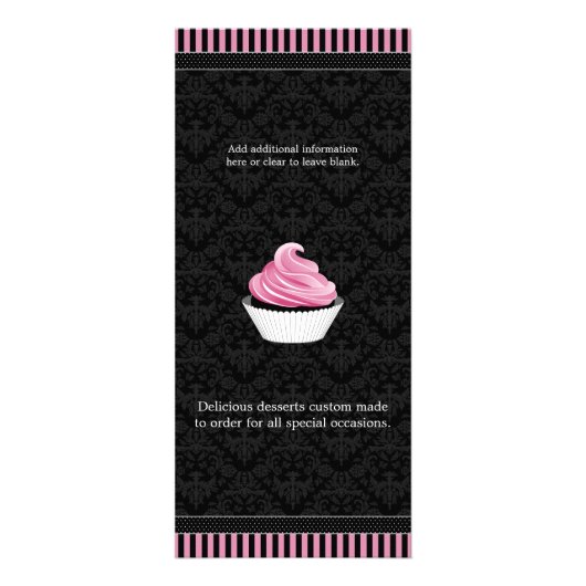 Elegante Cupcake Bakkerij Menu Prijslijst (Achterkant)