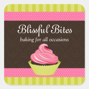 Elegante Cupcake Bakkerij Stickers