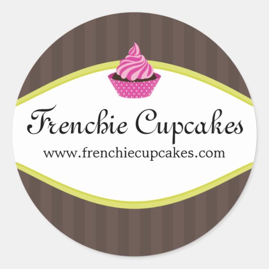 Elegante Cupcake Bakkerij Stickers (Voorkant)