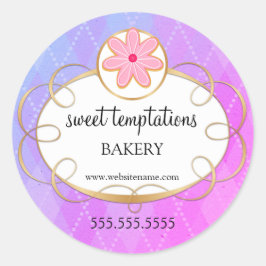Elegante Cupcake Bakkerij Verpakking Klassieke Ron Ronde Sticker