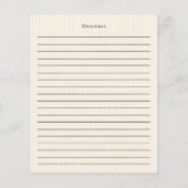 Elegante  Cupcake gebak Gestreepte Recept Kaart (Achterkant)