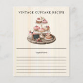 Elegante  Cupcake gebak Gestreepte Recept Kaart (Voorkant)