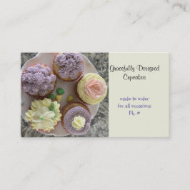 Elegante Cupcakes met Pijptechnieken Zakelijke Kaa Visitekaartje