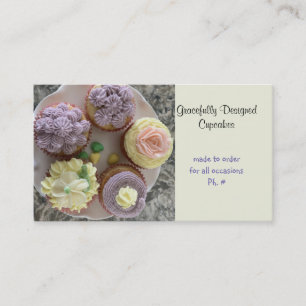 Elegante Cupcakes met Pijptechnieken Zakelijke Kaa Visitekaartje