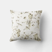 Elegante Cupido-Engelen Beige Witte Bloemendecorat Kussen (Achterkant)