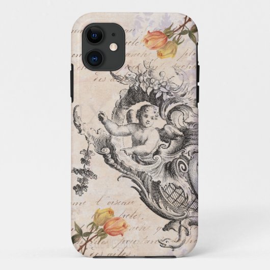 Elegante Cupido, Rozen en barokke wervelingen Case-Mate iPhone Case (Achterkant)