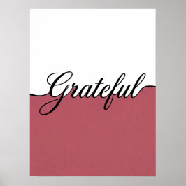 Elegante Cursieve Dankbare Minimalistische Muurkun Poster