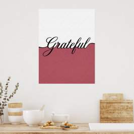Elegante Cursieve Dankbare Minimalistische Muurkun Poster