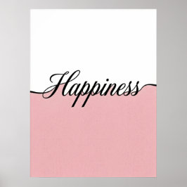 Elegante Cursieve Geluk Minimalistische Muurprint Poster