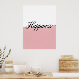 Elegante Cursieve Geluk Minimalistische Muurprint Poster