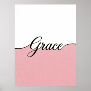 Elegante Cursieve Genade Minimalistische Muurprint Poster