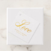 Elegante Cursieve Liefde Bruiloft Folie Bedankjes Labels (Met doos)