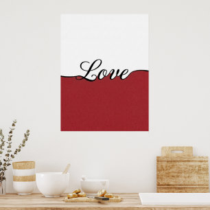 Elegante Cursieve Liefde Minimalistische Muurprint Poster