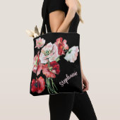Elegante Cursieve Script Naam Watercolor Kunst Pop Tote Bag (Dichtbij)