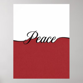 Elegante Cursieve Vrede Minimalistische Muurprint Poster