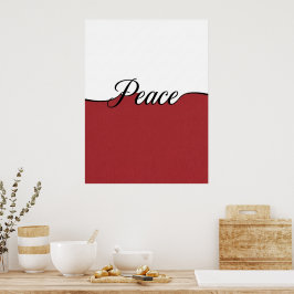 Elegante Cursieve Vrede Minimalistische Muurprint Poster