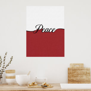Elegante Cursieve Vrede Minimalistische Muurprint Poster