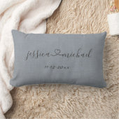 Elegante Cursive Schrift Hart Namen Trouwdatum Kussen (Deken)