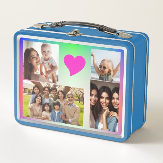 Elegante Custom 10-foto Roze Paarse Harten Regenbo (Voorkant)