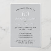Elegante Custom 60th Wedding Jubileum Party Folie Uitnodiging (Voorkant)