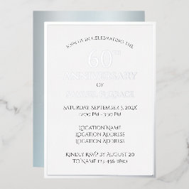 Elegante Custom 60th Wedding Jubileum Party Folie Uitnodiging