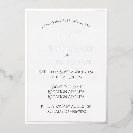 Elegante Custom 60th Wedding Jubileum Party Folie Uitnodiging