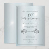 Elegante Custom 60th Wedding Jubileum Party Kaart (Voorkant / Achterkant)