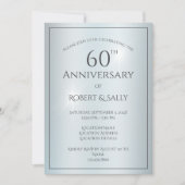 Elegante Custom 60th Wedding Jubileum Party Kaart (Voorkant)