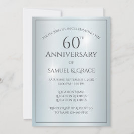 Elegante Custom 60th Wedding Jubileum Party Kaart