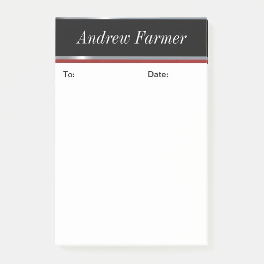 Elegante Custom, Black en Silver Post het merkt op Post-it® Notes (Voorkant)