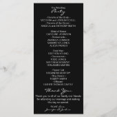 Elegante Custom Black Heart Wedding Programma's (Achterkant)