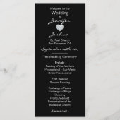 Elegante Custom Black Heart Wedding Programma's (Voorkant)