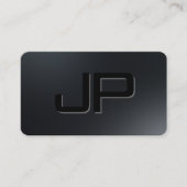 Elegante Custom Black Monogram Premium Pearl Visitekaartje (Voorkant)