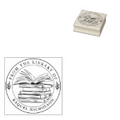 Elegante Custom Book Round Rubberstempel (Gestempeld)