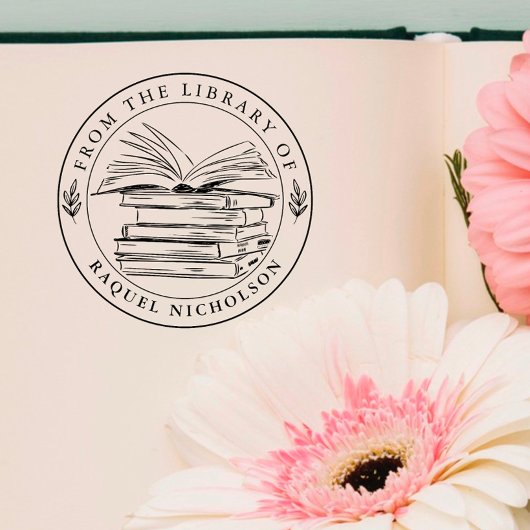 Elegante Custom Book Round Zelfinktende Stempel