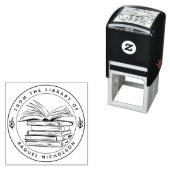 Elegante Custom Book Round Zelfinktende Stempel (In situ)