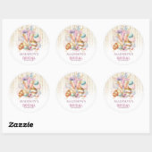 Elegante Custom Bridal Brunch Roze Gouden Glitter Ronde Sticker (Vel)