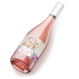 Elegante Custom Bridal Brunch Roze Gouden Glitter Sparkling Wijnetiket