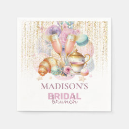 Elegante Custom Bruidsbrunch Roze & Gouden glitter Servet
