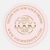 Elegante Custom Business Logo Promotional Blush Pi Ronde Sticker (Voorkant)