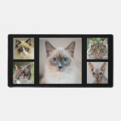 Elegante Custom Cat foto's op zwart Bureaumat (Voorkant)