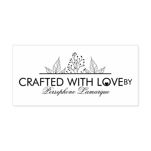 Elegante Custom Crafted met Love Self Inking Stamp Zelfinktende Stempel (Design)